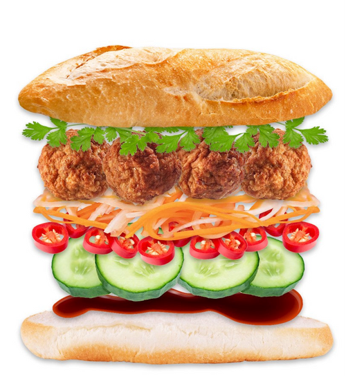 Chicken Meat Balls Bánh Mì